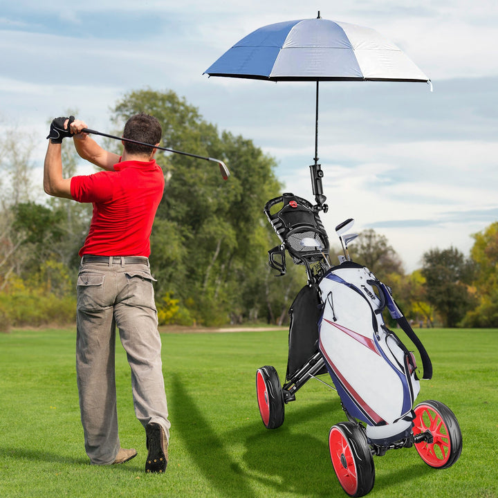 Foldable Four-Wheel Golf Trolley For Convenient Equipment Transport